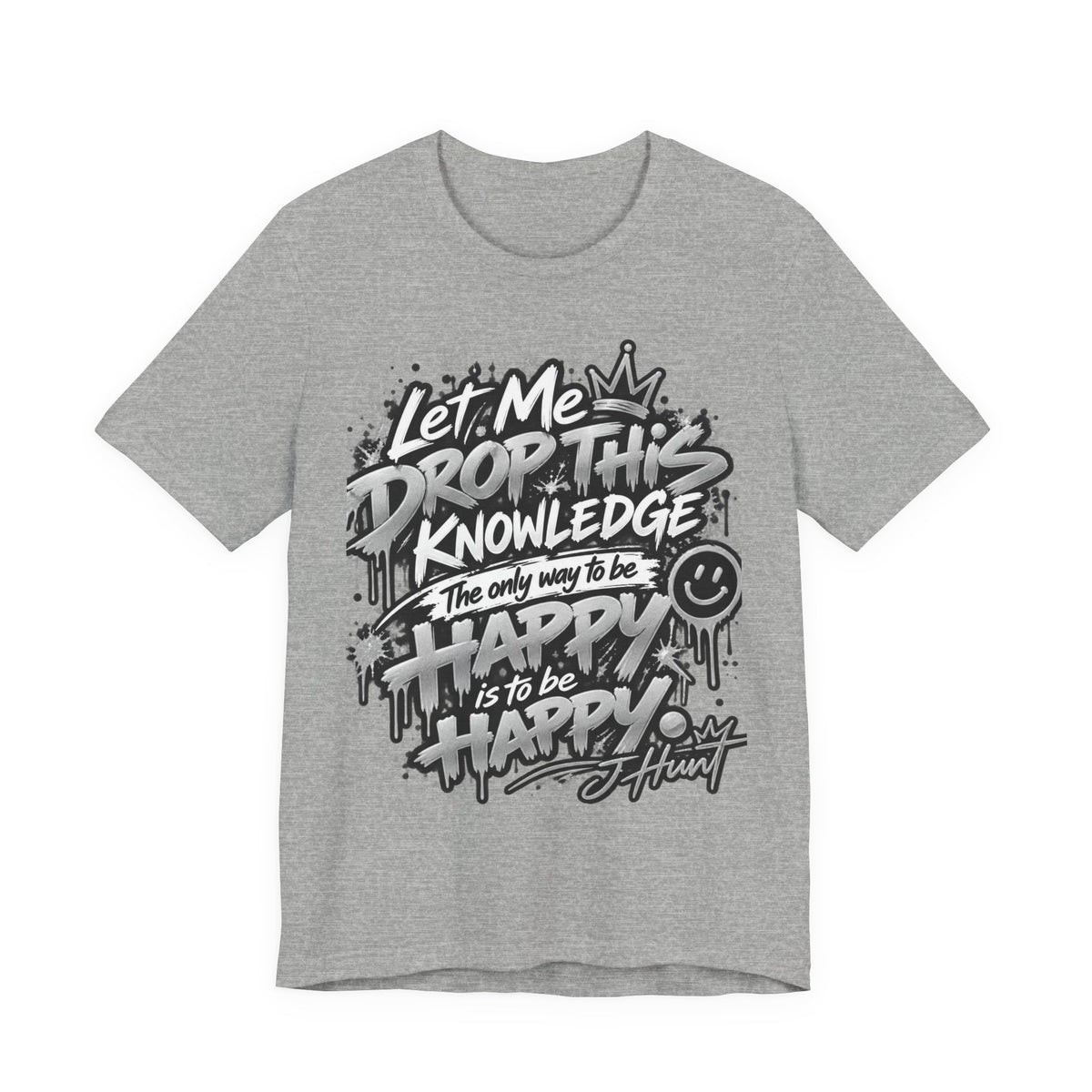 J Hunt | HAPPY Graffiti Signature Tee Silver Edition