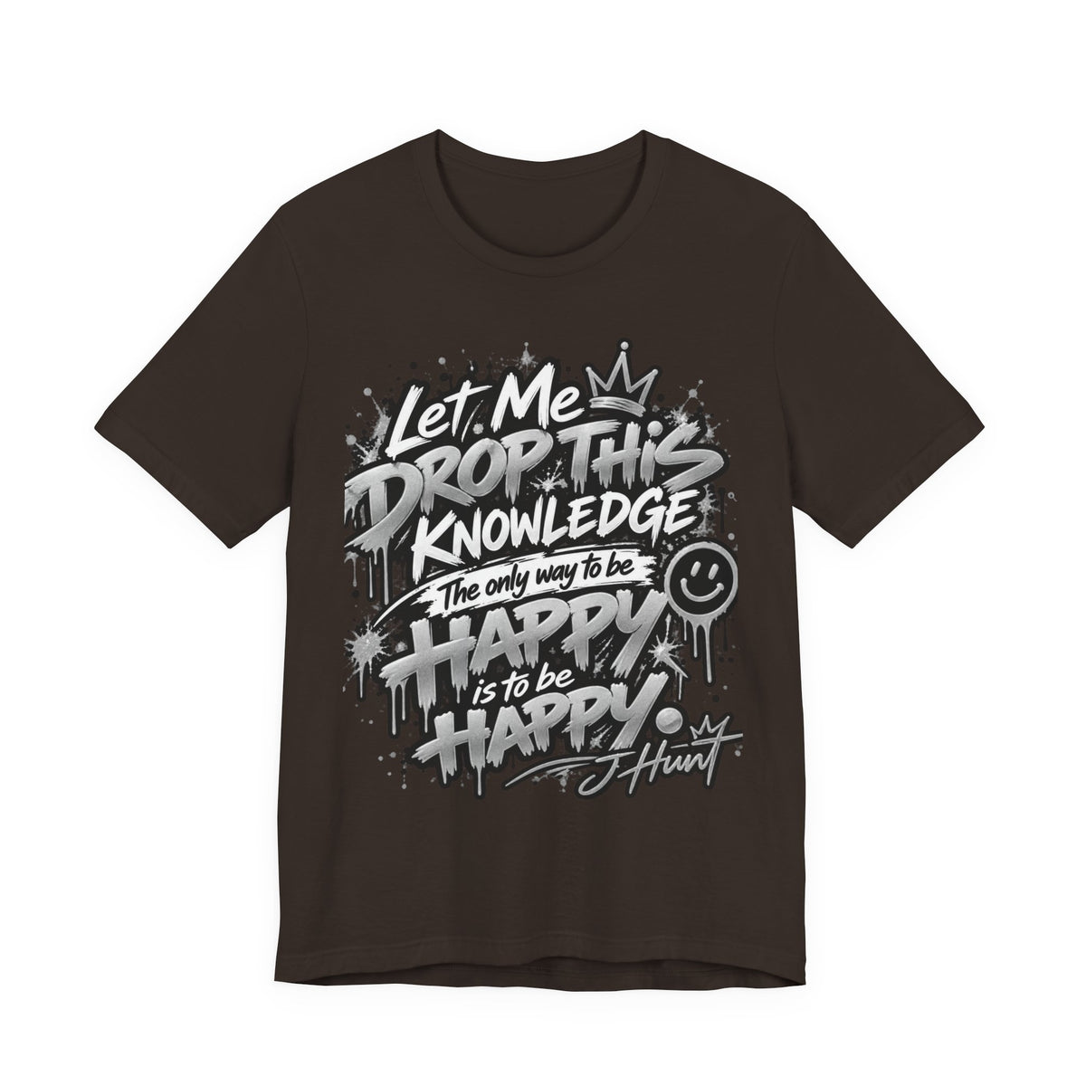 J Hunt | HAPPY Graffiti Signature Tee Silver Edition
