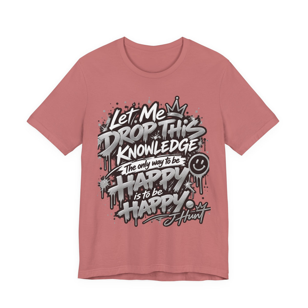 J Hunt | HAPPY Graffiti Signature Tee Silver Edition