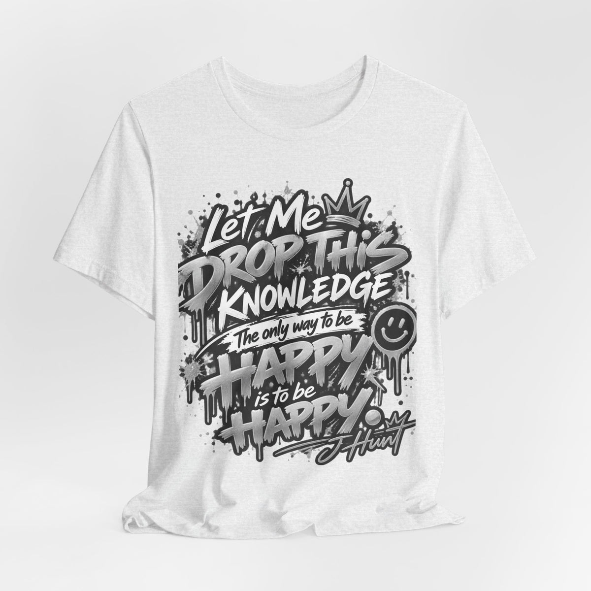 J Hunt | HAPPY Graffiti Signature Tee Silver Edition