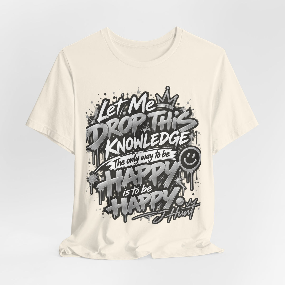 J Hunt | HAPPY Graffiti Signature Tee Silver Edition